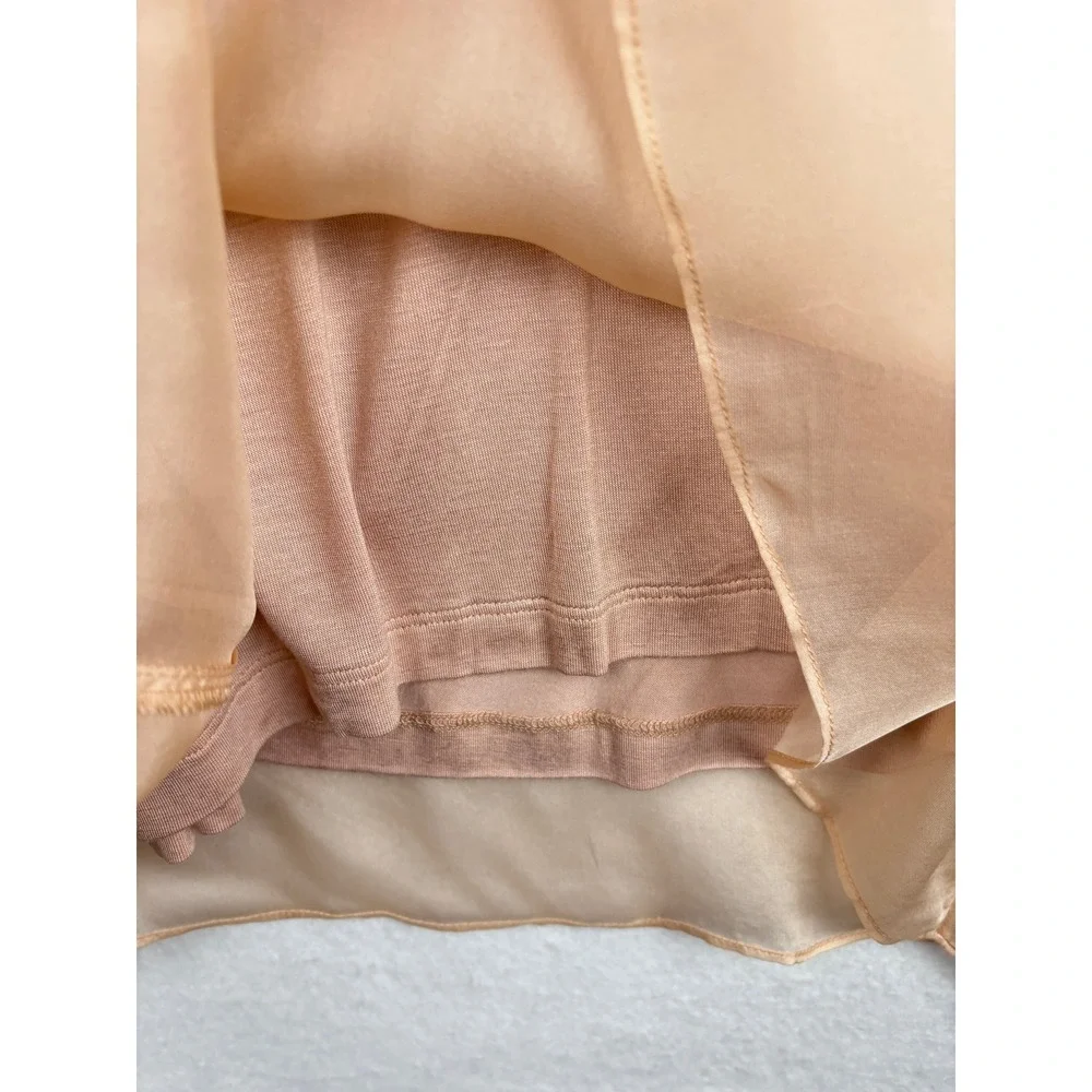 Soft Surroundings Blouse Womens Medium Silk Tiered Ruffle Sleeve - Picture 3 of 11